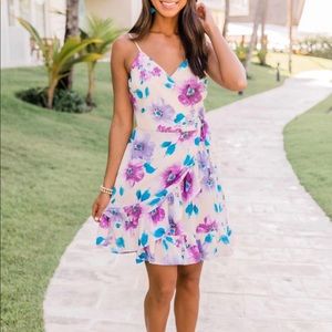 Pink Lily Sonic Blooms Floral Dress Purple